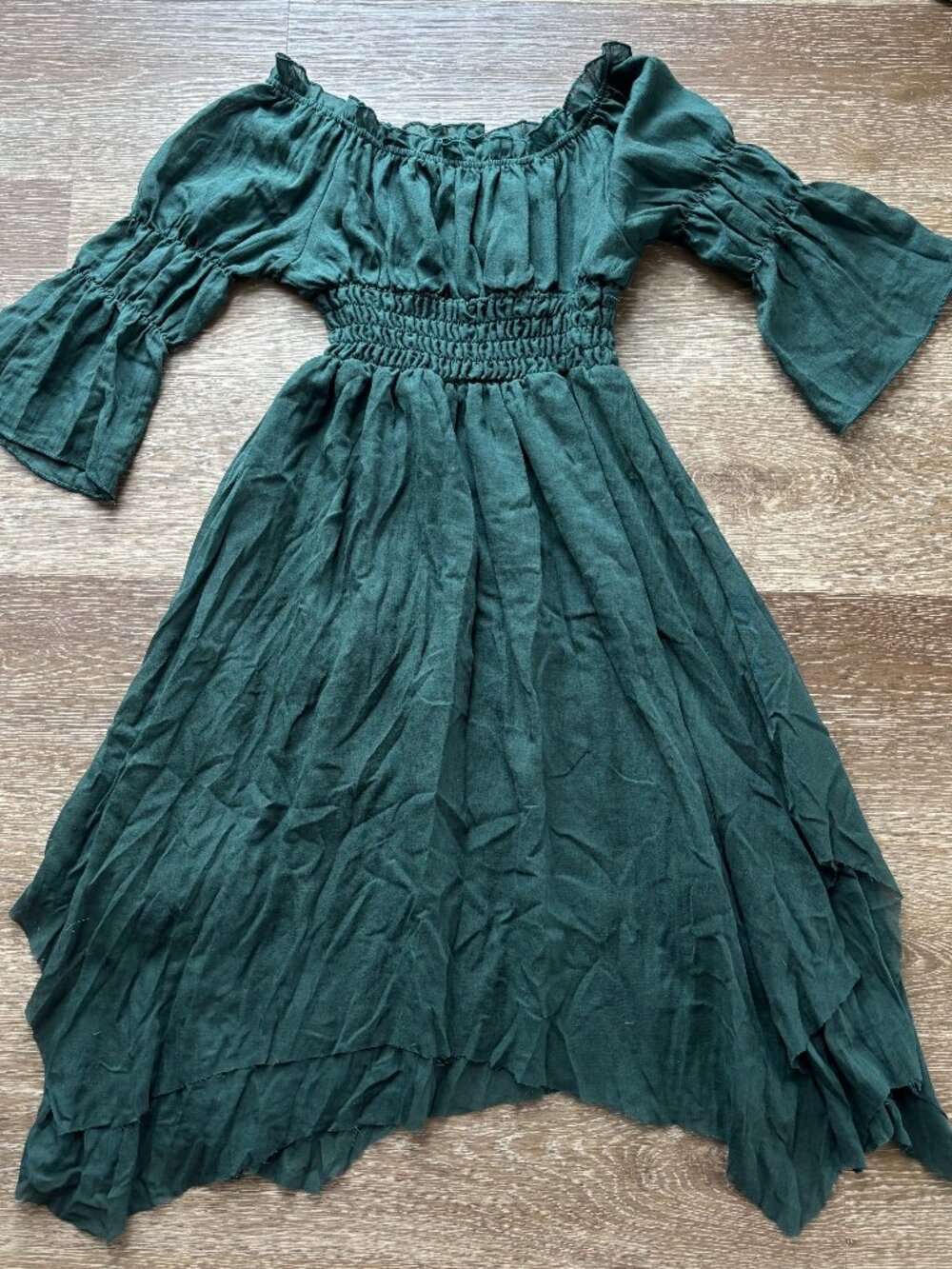 Smocked Waist Bell Sleeve Renaissance Faire Dress